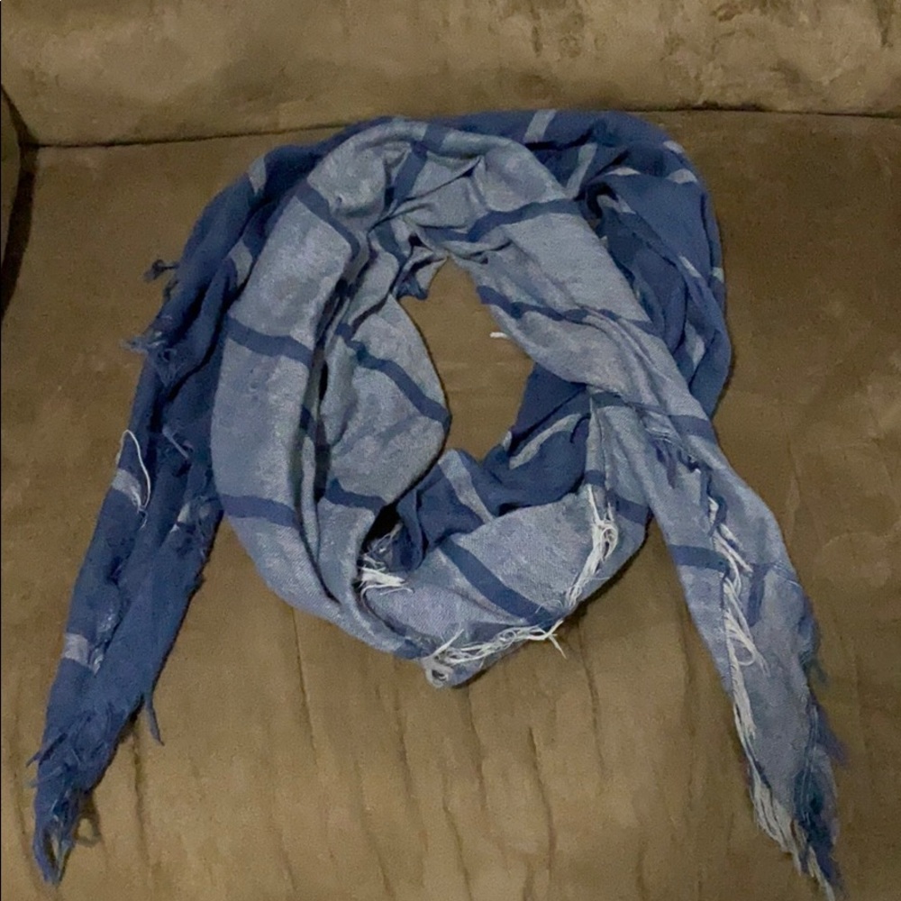 Blue Striped Spring Scarf - Picture 2 of 2